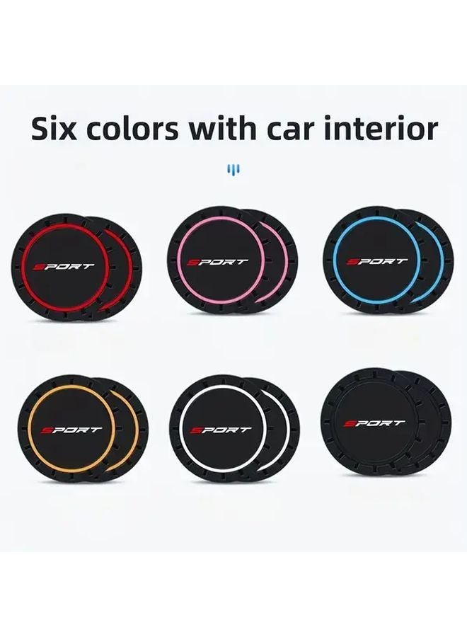 2pcs White Car Cup Holder Mats Anti Slip Shock Absorption PVC For Most Cars - Image 4